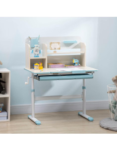 Escritorio de Estudio Qaba para Niños Ajustable Azul 2