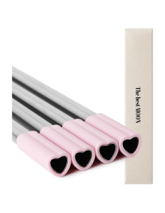Popotes de metal reutilizables La mejor LUNA - Corazón rosa (4 unidades)