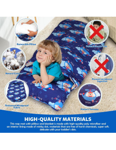 Colchoneta para Siesta Niños Orrhomi SD001 con Almohada y Manta 2