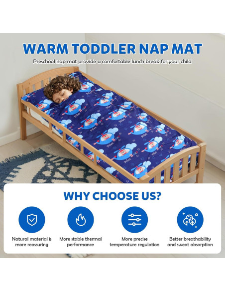 Colchoneta para Siesta Niños Orrhomi SD001 con Almohada y Manta