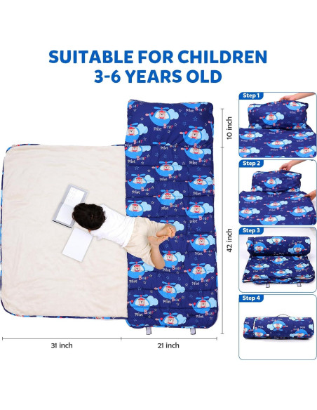 Colchoneta para Siesta Niños Orrhomi SD001 con Almohada y Manta