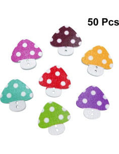 Botones de Madera SUPVOX 50pcs 23mm Color Mezclado DIY 2