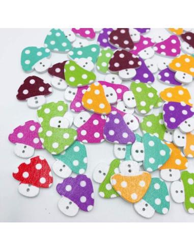 Botones de Madera SUPVOX 50pcs 23mm Color Mezclado DIY