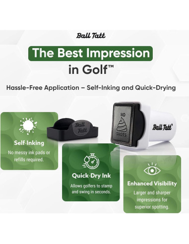 Sello de Pelota de Golf Ball Tatt - Marcador Autoinking Impermeable