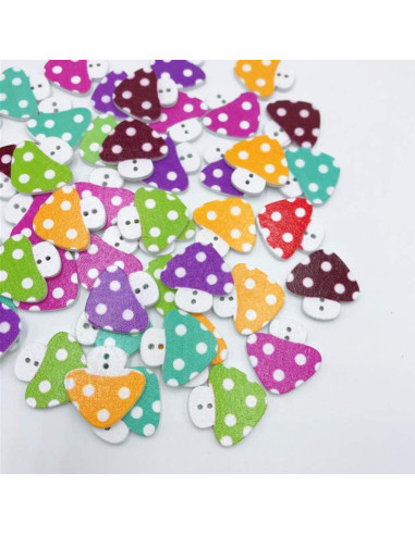 Botones de Madera SUPVOX 50pcs 23mm Color Mezclado DIY