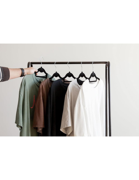 Perchero Independiente IRIS USA con Estante de Madera Negro