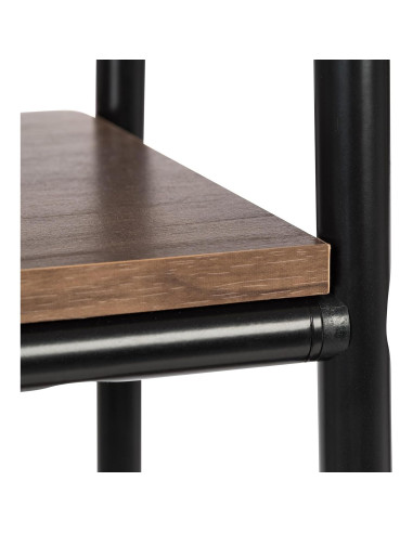 Perchero Independiente IRIS USA con Estante de Madera Negro