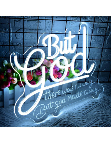 Luz LED Neón Decorativa 'Pero Dios' 35.1x31.2cm Blecode