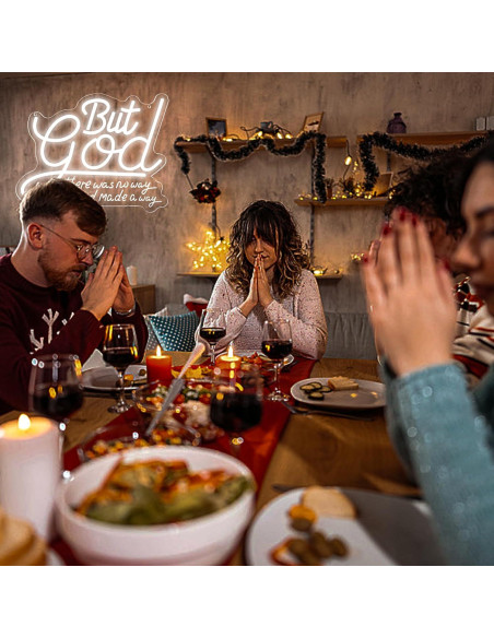 Luz LED Neón Decorativa 'Pero Dios' 35.1x31.2cm Blecode