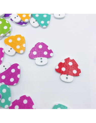 Botones de Madera SUPVOX 50pcs 23mm Color Mezclado DIY