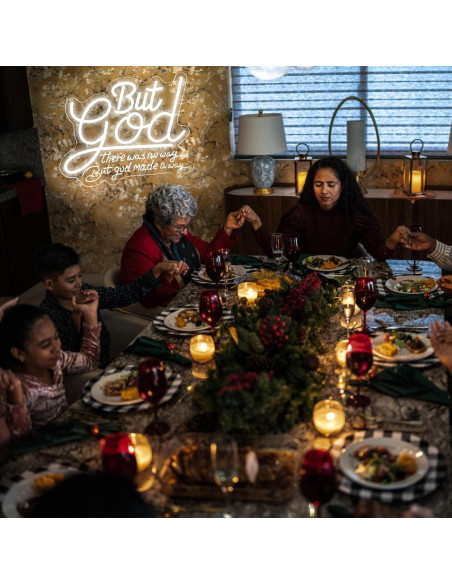 Luz LED Neón Decorativa 'Pero Dios' 35.1x31.2cm Blecode