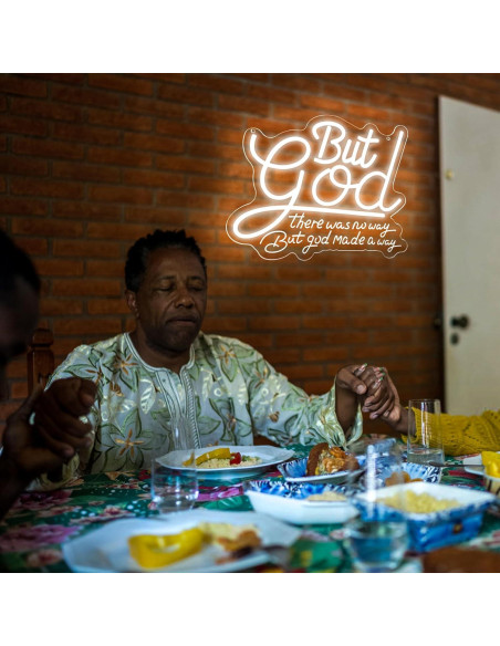 Luz LED Neón Decorativa 'Pero Dios' 35.1x31.2cm Blecode