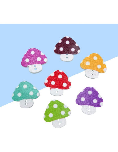 Botones de Madera SUPVOX 50pcs 23mm Color Mezclado DIY