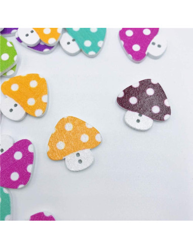 Botones de Madera SUPVOX 50pcs 23mm Color Mezclado DIY