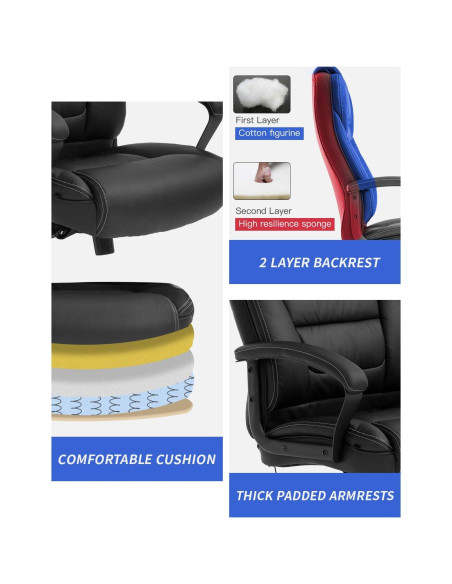 Silla de Oficina Ergonómica BestOffice con Masaje y Soporte Lumbar