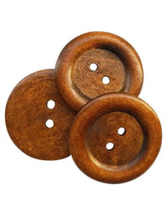 Botones de Madera Redondos Chenkou Craft 50mm Marrón 20pcs