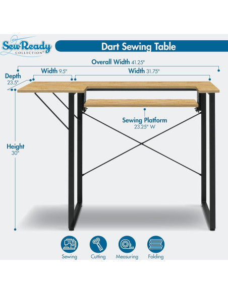 Mesa de Trabajo Sew Ready Dart Plegable 104 cm para Manualidades