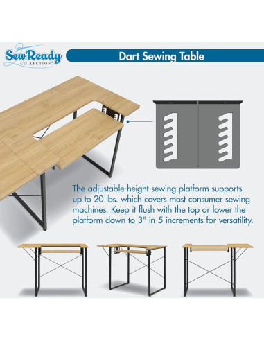 Mesa de Trabajo Sew Ready Dart Plegable 104 cm para Manualidades