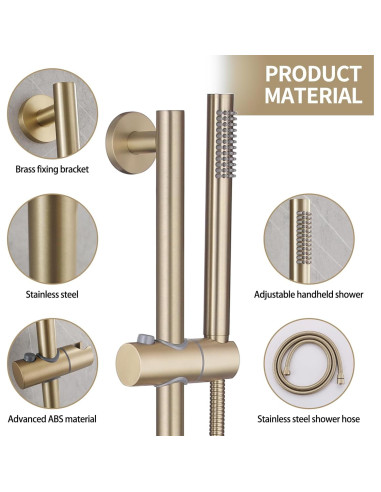 Barra Deslizante de Ducha Weshi con Ducha de Mano y Manguera 149.86 cm