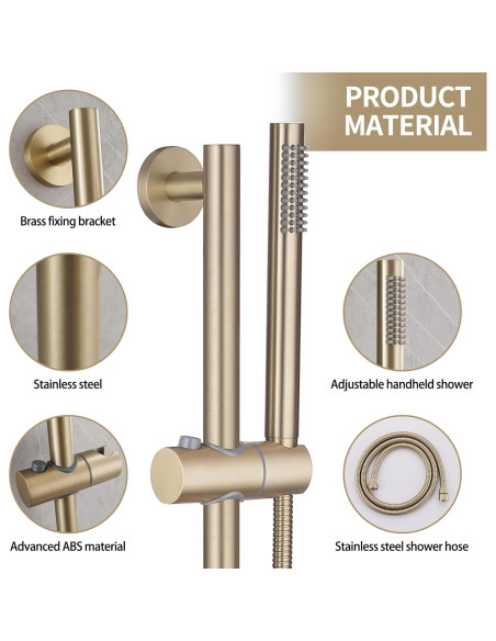 Barra Deslizante de Ducha Weshi con Ducha de Mano y Manguera 149.86 cm