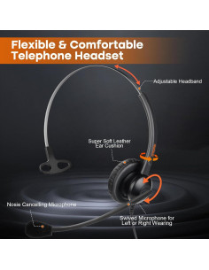 Auricular de Teléfono Emaiker con Cancelación de Ruido 2.5mm 2