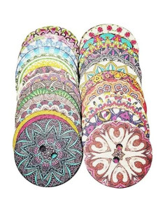 Botones de Madera Chenkou Craft 30pcs 75mm Multicolor 2