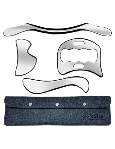Conjunto Gua Sha de Acero Inoxidable 4 en 1 GYX COELE