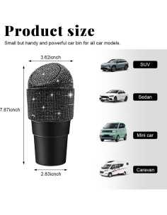 Bote de Basura para Auto Yourkar Brillante con Tapa Negra 2