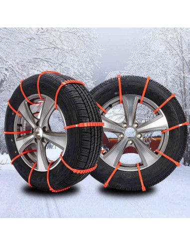 Cadenas de Neumático Antideslizantes Jeremywell 10 PCS Naranja