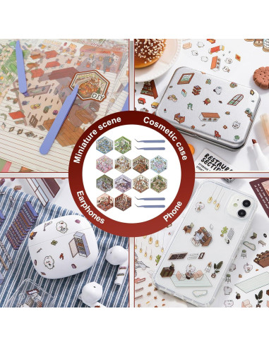 12 Juegos de Pegatinas 3D VMBORTI para Manualidades DIY