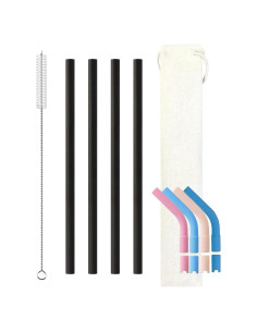 Popotes Reutilizables de Titanio WEQIE con Puntas de Silicona 4 Pzas