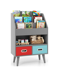 Estantería de Libros para Niños GLACER 3 Niveles con Cajones