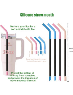 Popotes Reutilizables de Titanio WEQIE con Puntas de Silicona 4 Pzas 2