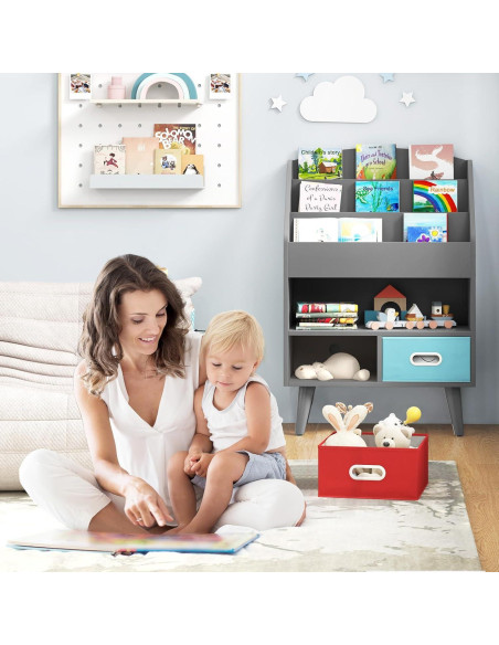 Estantería de Libros para Niños GLACER 3 Niveles con Cajones