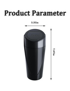 Basurero de Auto Zpana con Tapa y 30 Bolsas - 1.2L Negro 2