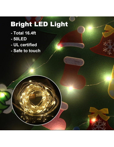 Árbol de Navidad Fieltro GameXcel 1.37m con Luz LED y 37 Adornos