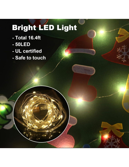 Árbol de Navidad Fieltro GameXcel 1.37m con Luz LED y 37 Adornos
