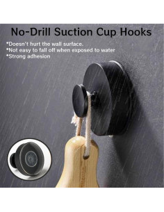 4 Ganchos de Ventosa GOJUHANLIN para Ducha y Cocina - Acero Inoxidable 2