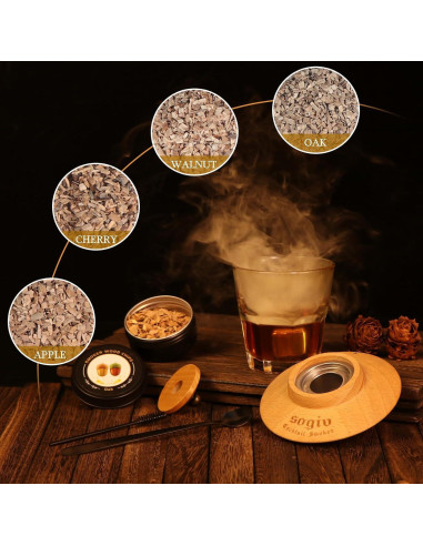 Kit de Ahumador de Cócteles Sogiv con Antorcha y 4 Sabores
