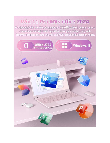 Laptop 14" Nmybwo Rosa, Celeron N5095, 8GB RAM, 256GB SSD