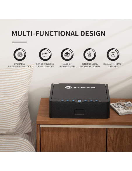 Caja Fuerte Biométrica XDeer S005 para 2 Pistolas - Acceso Rápido