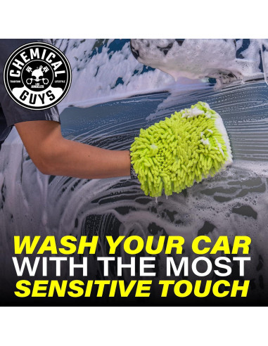 Guante de Lavado Microfibra Chenille Chemical Guys MIC493 Verde