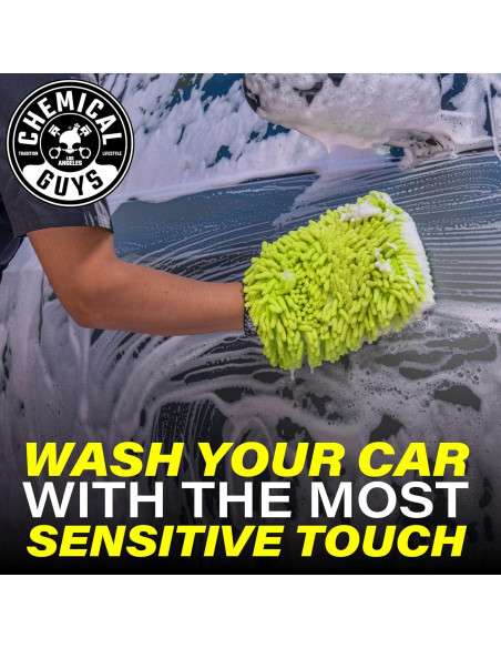 Guante de Lavado Microfibra Chenille Chemical Guys MIC493 Verde