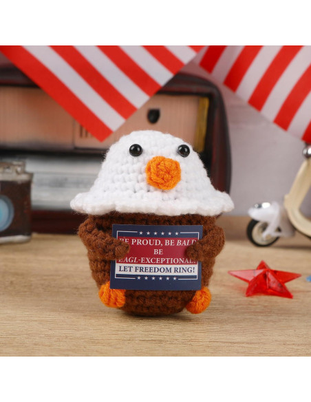 Águila Calva de Ganchillo JULEASEL Decoración Patriótica 4 de Julio