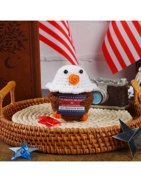 Águila Calva de Ganchillo JULEASEL Decoración Patriótica 4 de Julio