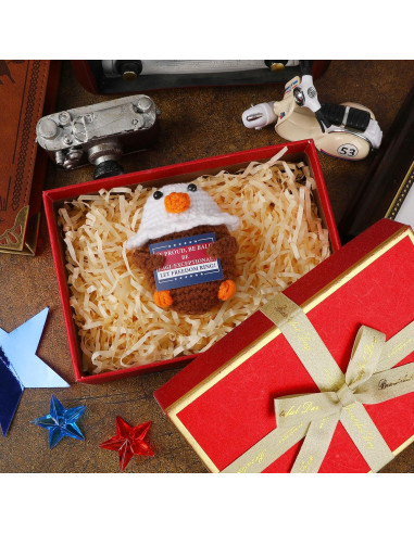 Águila Calva de Ganchillo JULEASEL Decoración Patriótica 4 de Julio