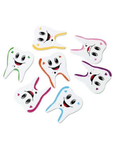 Botones de Madera Coloridos AKOAK - 100 Piezas Diente DIY