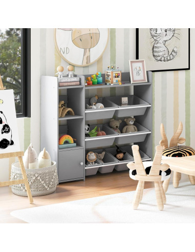 Organizador de Almacenamiento de Juguetes Costzon 4 Niveles 8 Contenedores