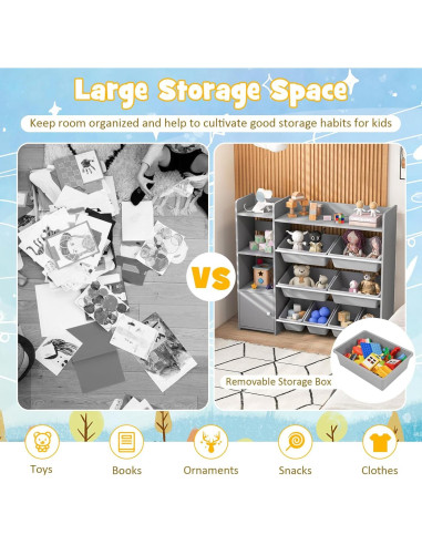 Organizador de Almacenamiento de Juguetes Costzon 4 Niveles 8 Contenedores