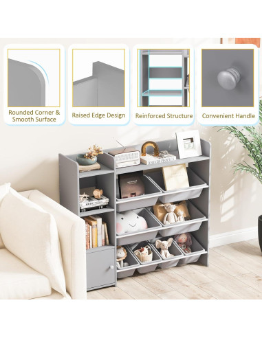 Organizador de Almacenamiento de Juguetes Costzon 4 Niveles 8 Contenedores